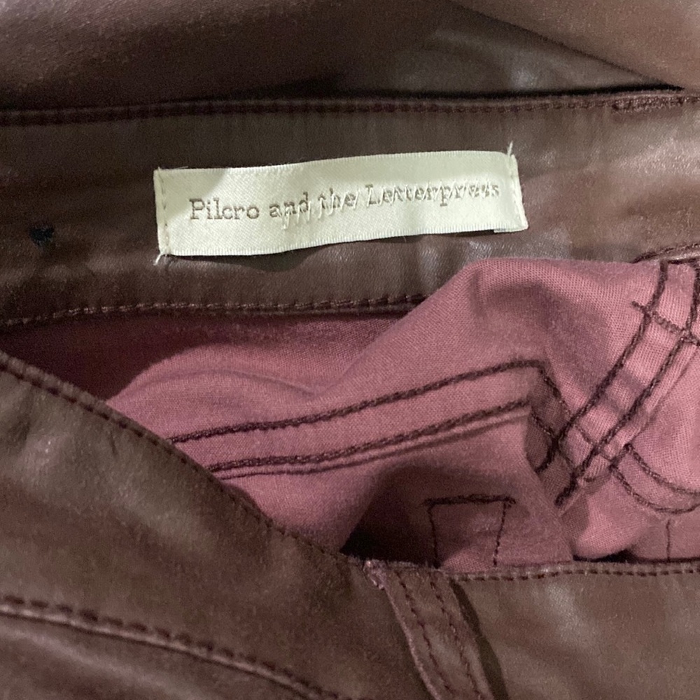 Pilcro &The Letterpress Jeans Womens 28‎ Brown Lace Up Wax Ankle Anthropologie - Picture 7 of 8